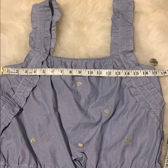 H&M Blue Stripe Gold Polka Dot Ruffled Tank - Picture 10 of 10